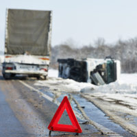 van and truck collision