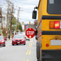 Hit-and-run with school bus in New York Hit-and-run with school bus in New York