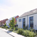 Picture of row of houses and their premises Picture of row of houses and their premises