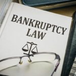 Bankruptcy law book. Justice and legislation concept.