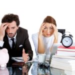 Stressed couple from financial problems Stressed couple from financial problems