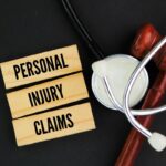judge's gavel, stethoscope and stick with the words personal injury claims judge's gavel, stethoscope and stick with the words personal injury claims