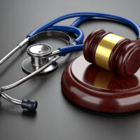 Medical malpractice courtroom scene